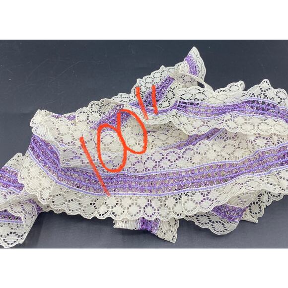 VTG Lace lot 46+ Yards Ruffled edging crochet bridal Nordstrom white color sew - Picture 14 of 14